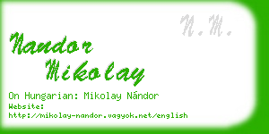 nandor mikolay business card
